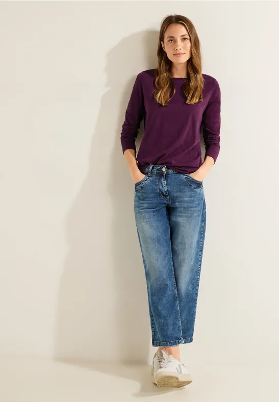 T-shirt basique de couleur unie deep berry