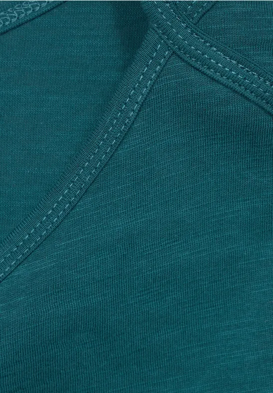 Basic shirt in effen kleur deep lake green