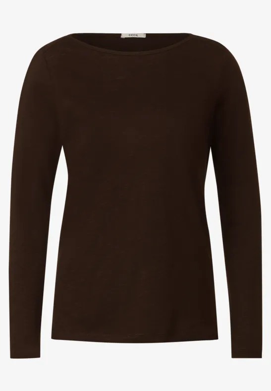 T-shirt basique de couleur unie chocolate torte