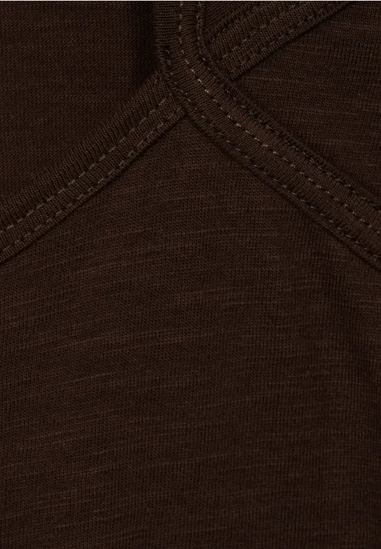 T-shirt basique de couleur unie chocolate torte