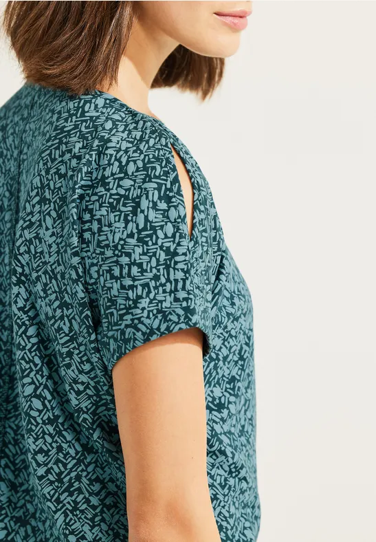 Shirt met onopvallend patroon deep lake green
