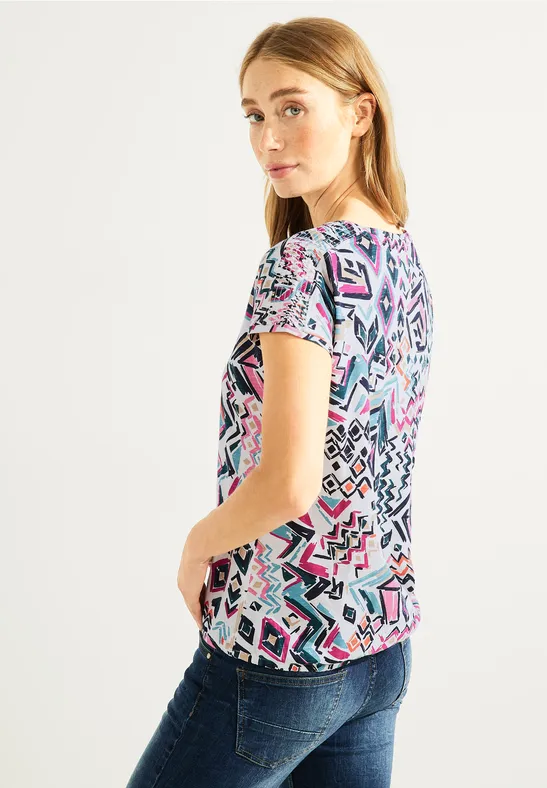 Shirt met gesmokte schouders vanilla white