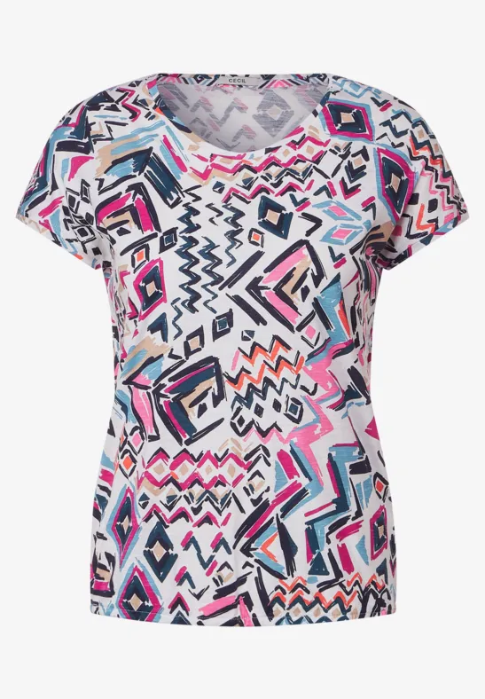 Shirt met gesmokte schouders vanilla white