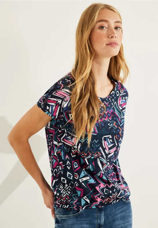 Shirt mit Smock Schultern night sky blue