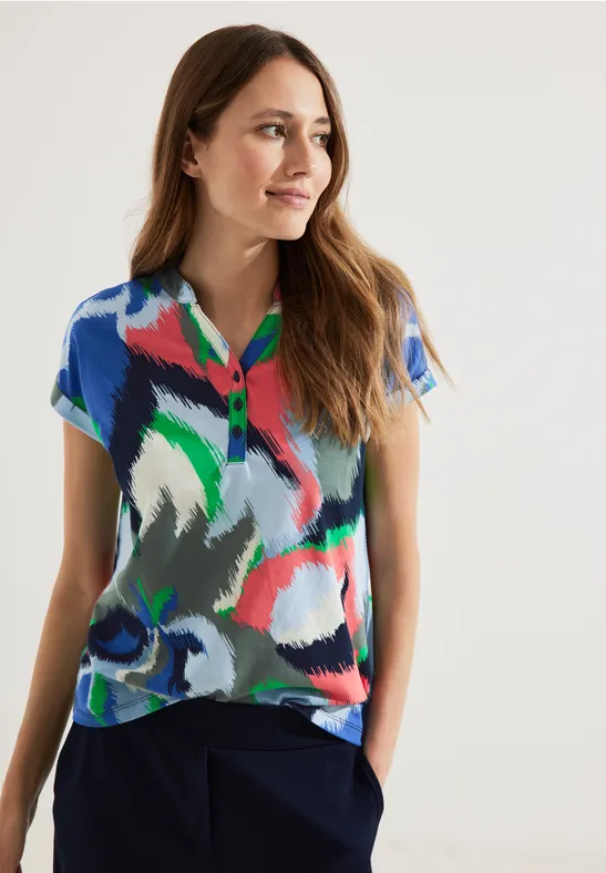 Tunikashirt mit Print deep blue