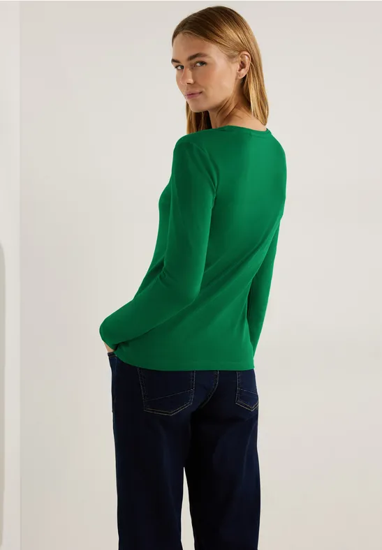 Basic Langarmshirt easy green