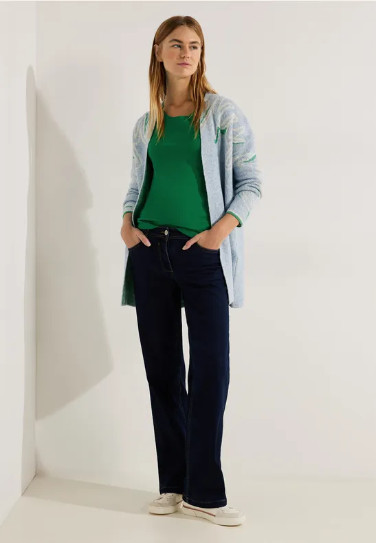 Basic Langarmshirt easy green