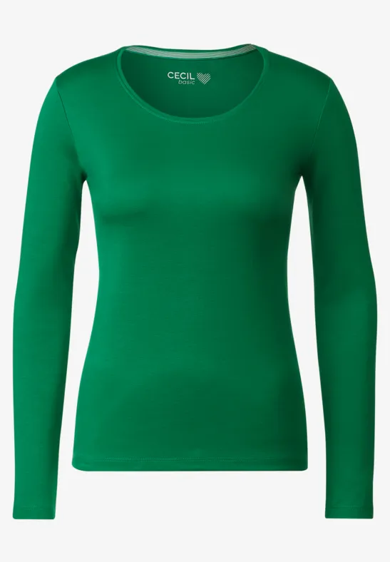 Basic Langarmshirt easy green