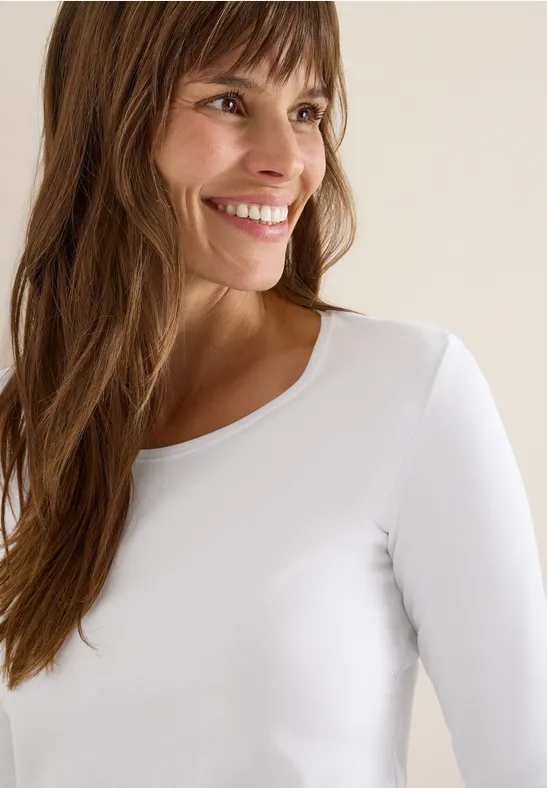 Basic Langarmshirt White