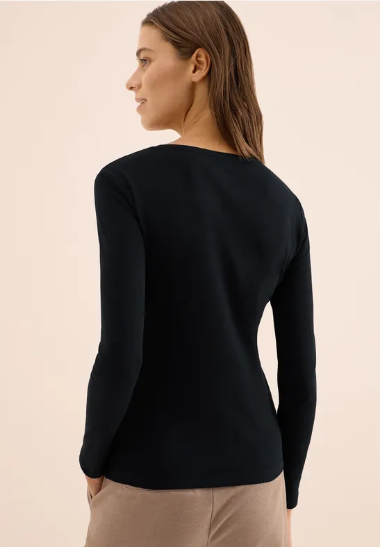 Basic shirt met lange mouwen Black