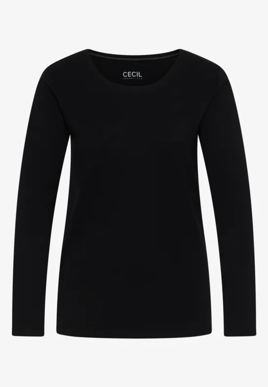 Basic shirt met lange mouwen Black