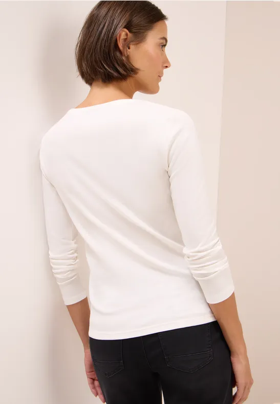 Basic shirt met lange mouwen vanilla white