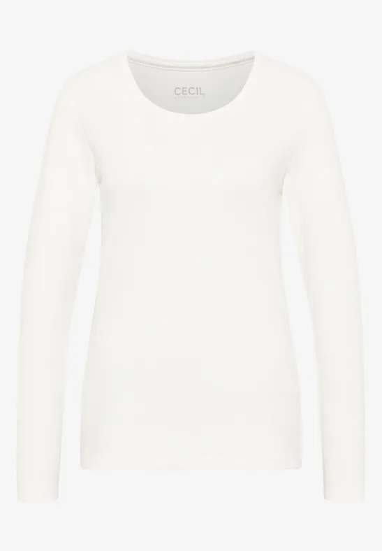 Basic shirt met lange mouwen vanilla white