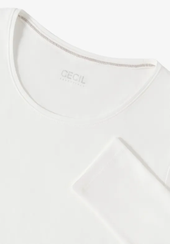 Basic shirt met lange mouwen vanilla white