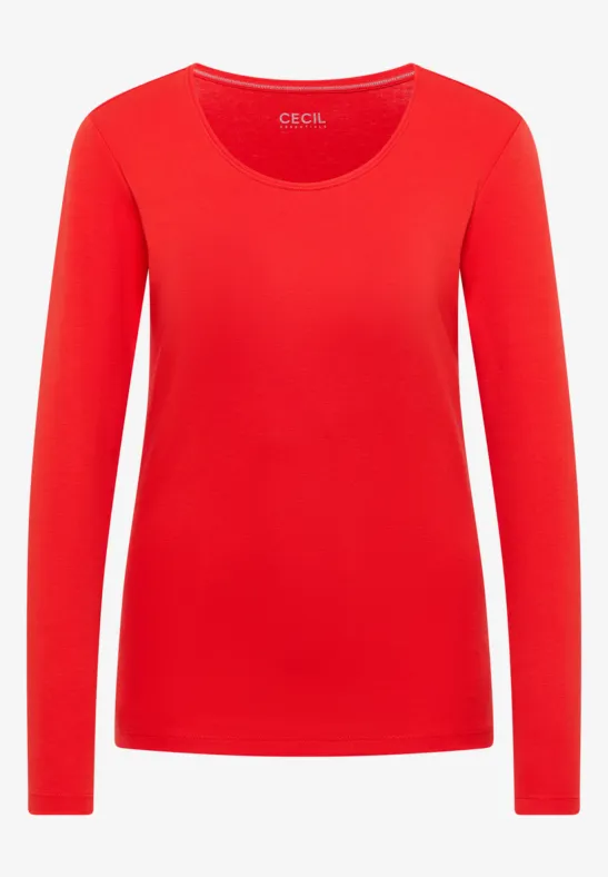 Basic Langarmshirt pumkin orange