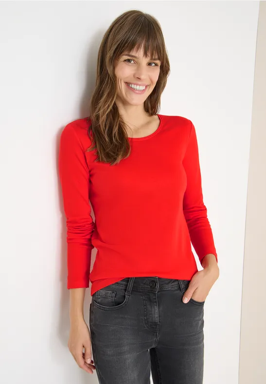 Basic Langarmshirt pumkin orange