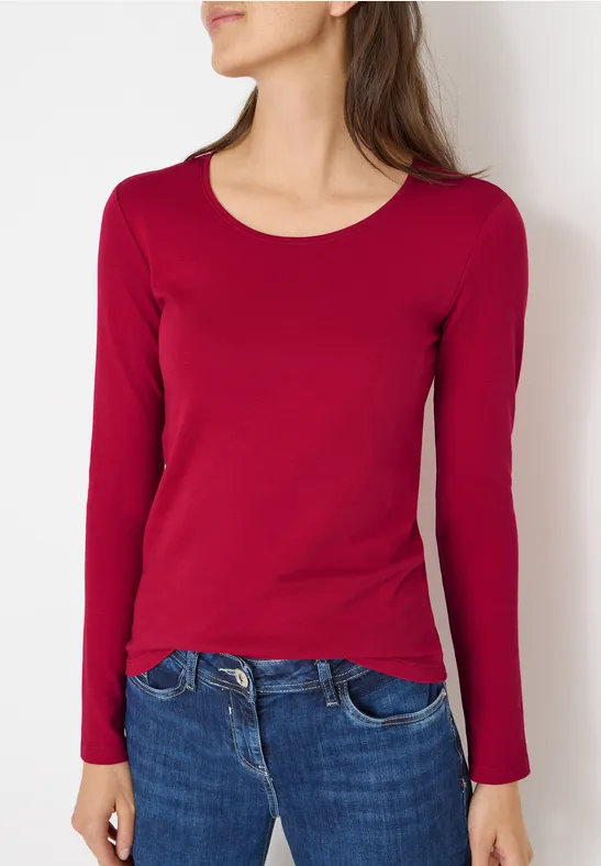 Basic shirt met lange mouwen beaujolais red