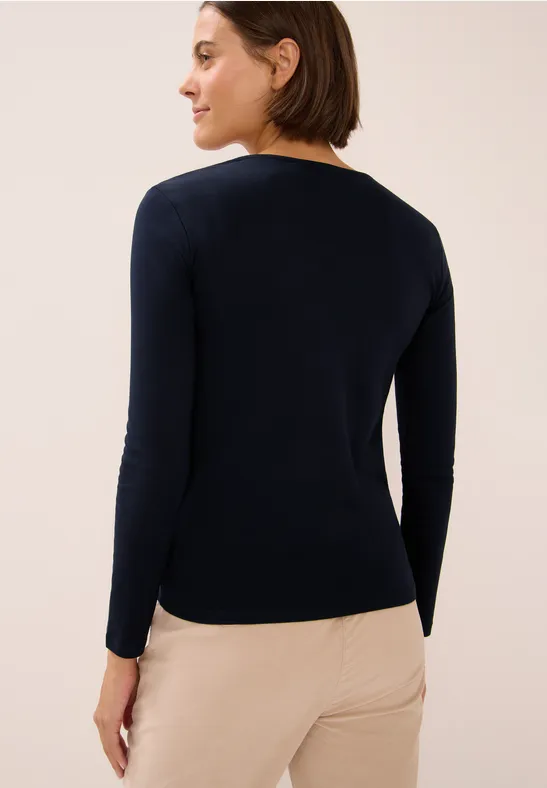 Basic Langarmshirt urban dark blue