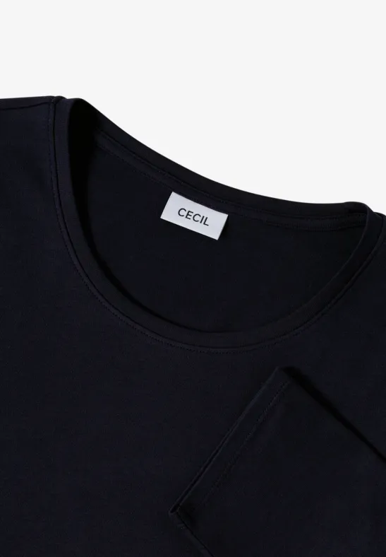 Basic Langarmshirt urban dark blue