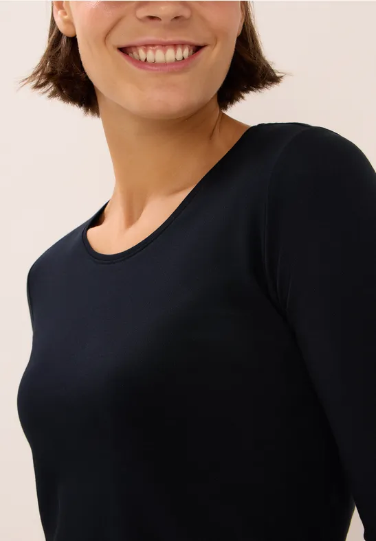 Basic Langarmshirt urban dark blue