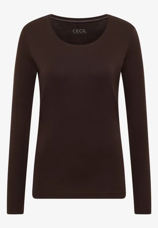 Basic Langarmshirt tartufo brown