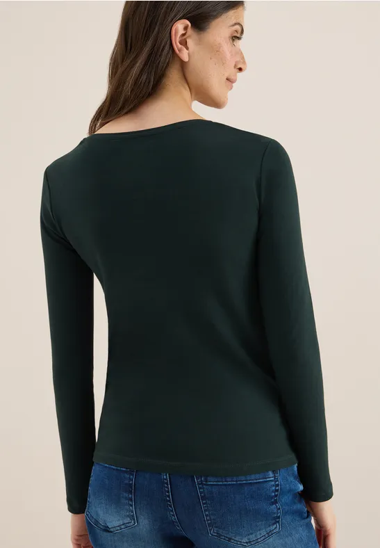 Basic Langarmshirt ink green