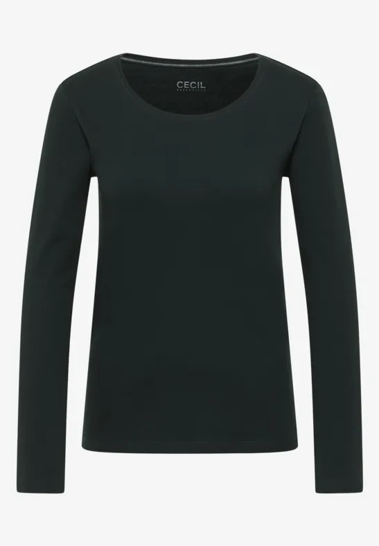 Basic Langarmshirt ink green