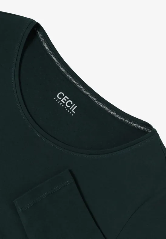 Basic Langarmshirt ink green