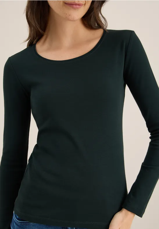 Basic Langarmshirt ink green