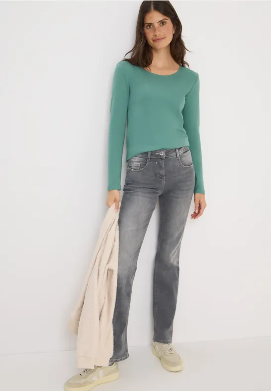 Basic Langarmshirt jewel green