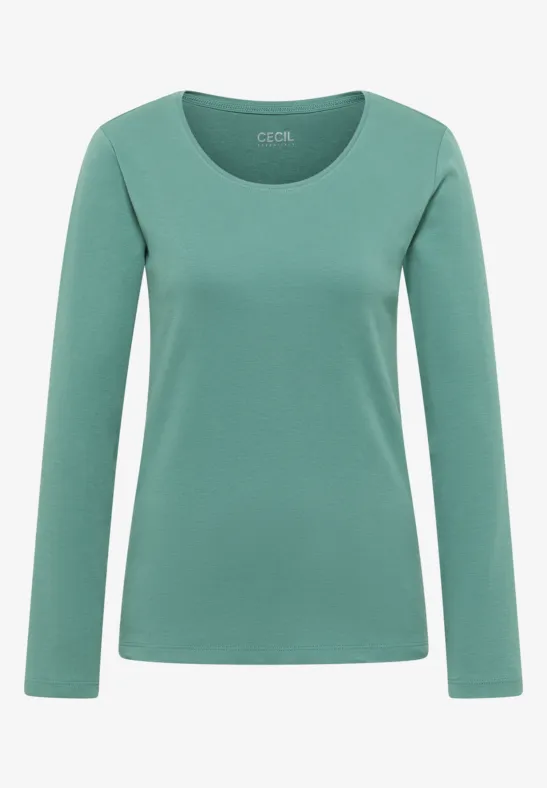 Basic Langarmshirt jewel green