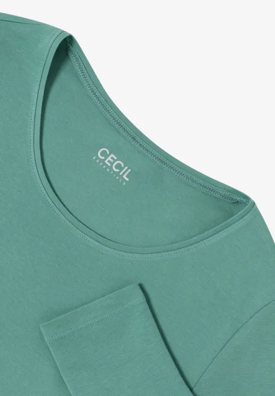 Basic Langarmshirt jewel green