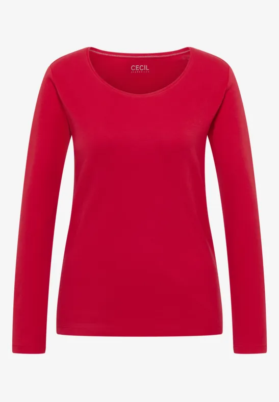 Basic shirt met lange mouwen fiery red