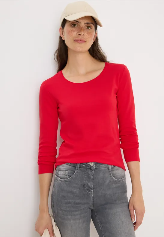 Basic shirt met lange mouwen fiery red
