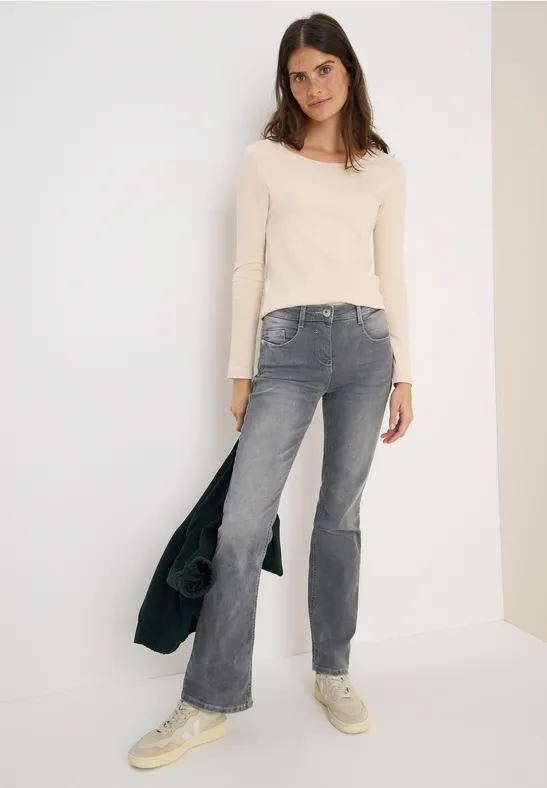 Basic shirt met lange mouwen oat milk beige