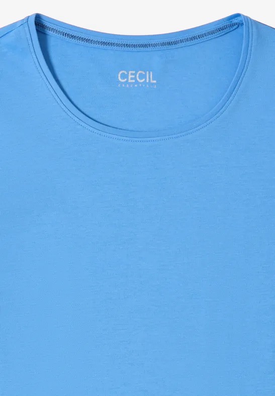 Basic Langarmshirt fountain blue