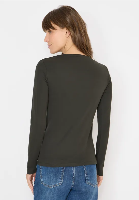 Basic Langarmshirt raw khaki