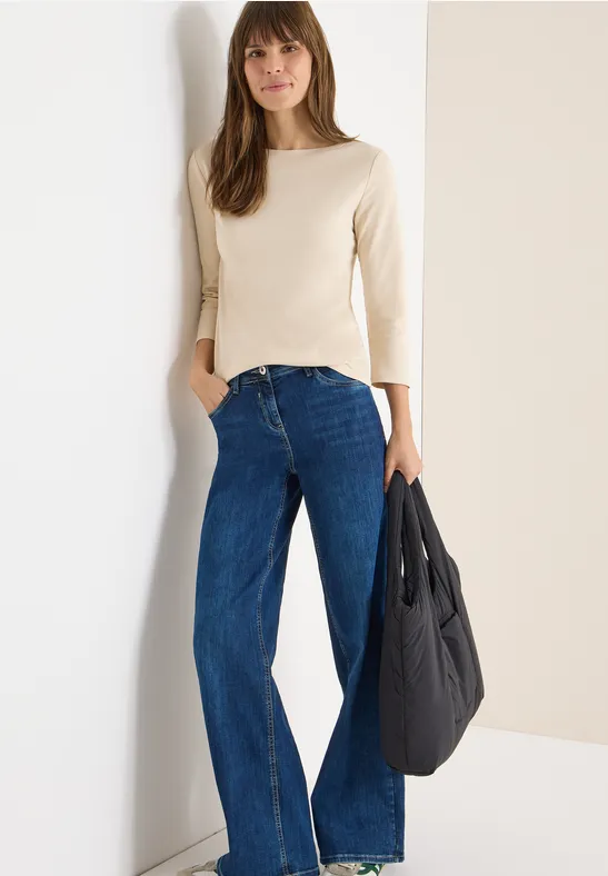 Basic U-Boot Shirt pearl beige