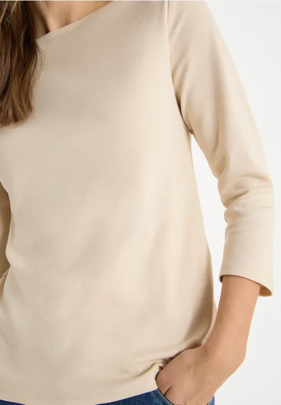 Basic U-Boot Shirt pearl beige