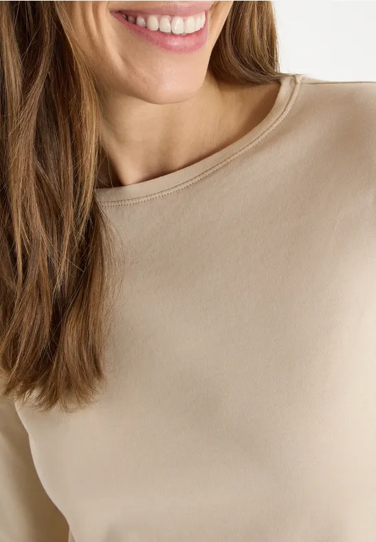 Basic U-Boot Shirt pearl beige