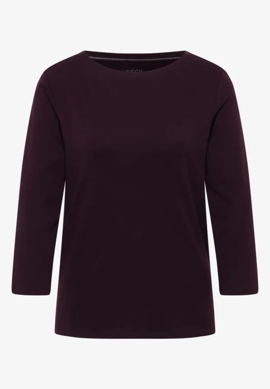 Basic onderzeeër shirt eggplant red