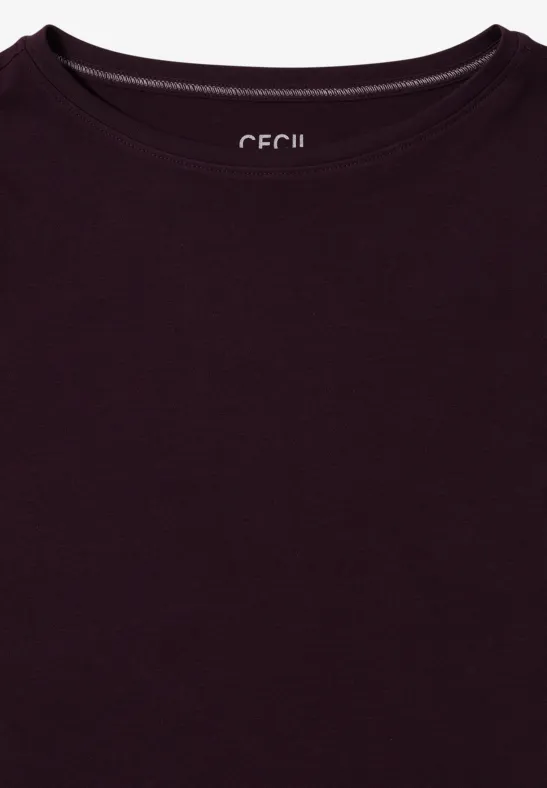 Basic onderzeeër shirt eggplant red