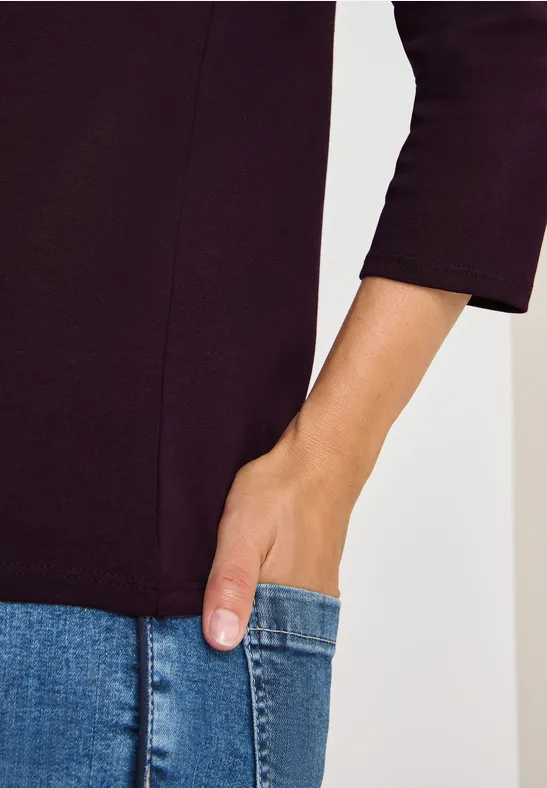 Basic onderzeeër shirt eggplant red