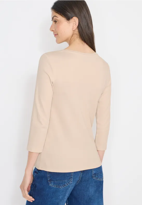 T-shirt basique en couleur unie pearl beige