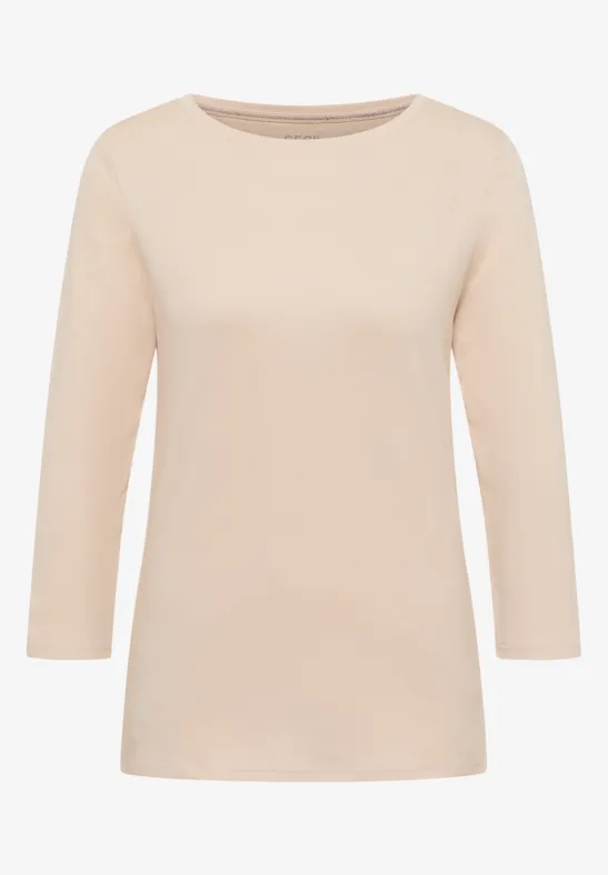 T-shirt basique en couleur unie pearl beige