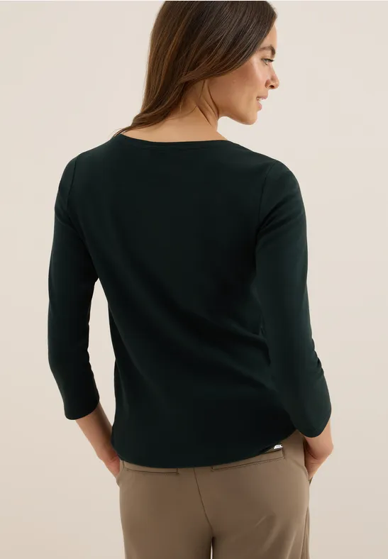 T-shirt basique en couleur unie ink green