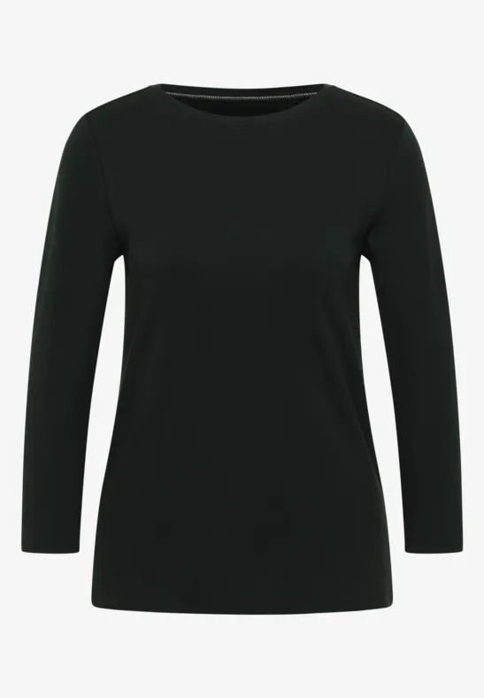 T-shirt basique en couleur unie ink green