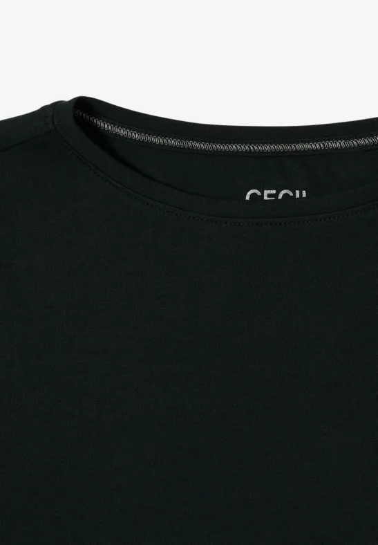 T-shirt basique en couleur unie ink green