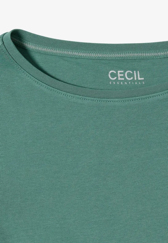 Basic Shirt in Unifarbe jewel green