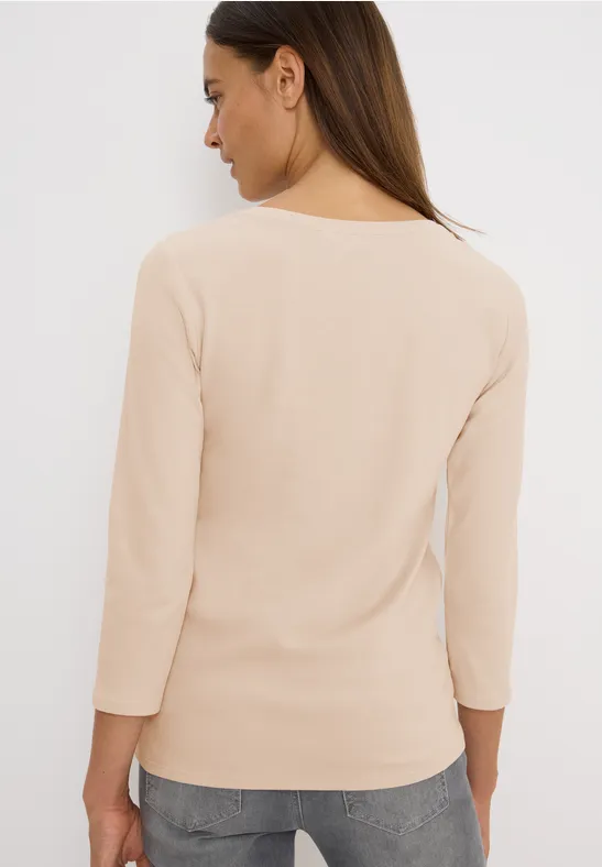 Basic Shirt in Unifarbe oat milk beige
